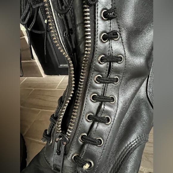 Leather Tactical Front Zip Steel Toe Boots Black Sz. 13w Vibram Soles UNBRANDED - Picture 4 of 10
